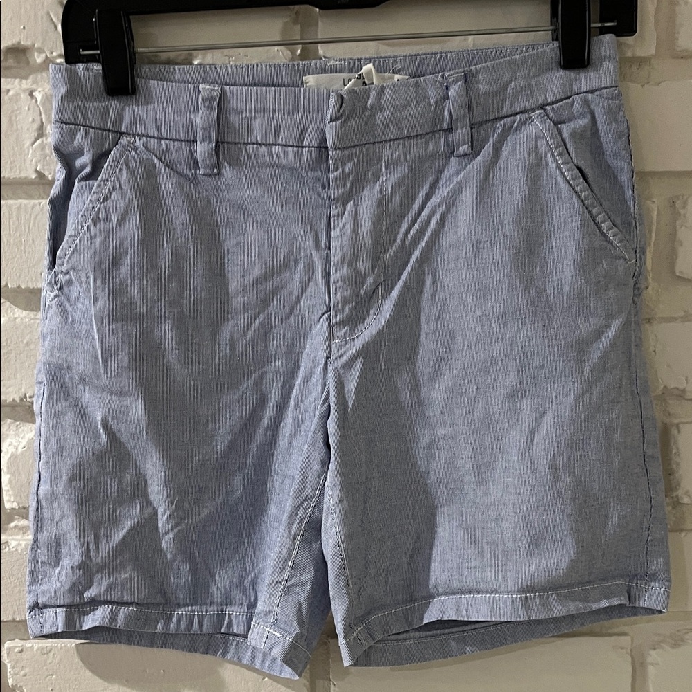 H&M Light Blue Pinstripe Women's Casual Cotton Shorts